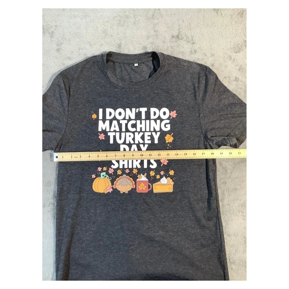 Funny Thanksgiving Graphic‎ Tee Charcoal Gray Size S